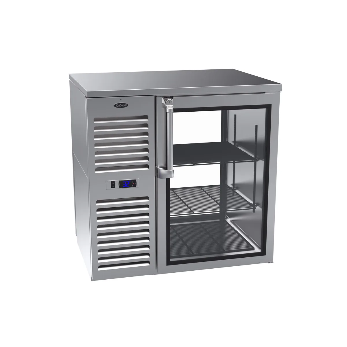Krowne KPT36L 36" Pass-Thru Solid Door Back Bar Refrigerator