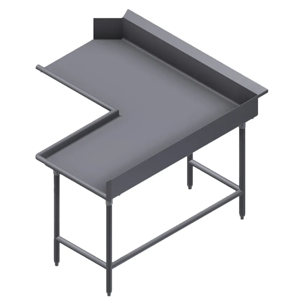 Winholt CDT-16-C-60L 60" Corner Clean Dish Table - 16‑Gauge Stainless Steel / Left-to-Right