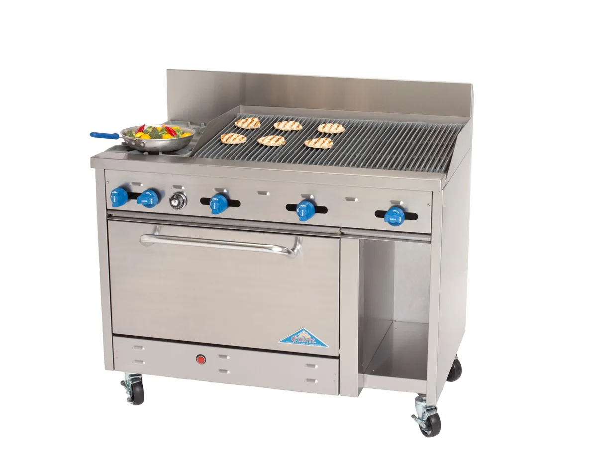 Comstock-Castle F3430-3RB 48" Gas Restaurant Range w/ 2 (Open) Burners, 36" Charbroiler, (1) Standard Oven, (1) Cabinet Base, 174.000 BTU