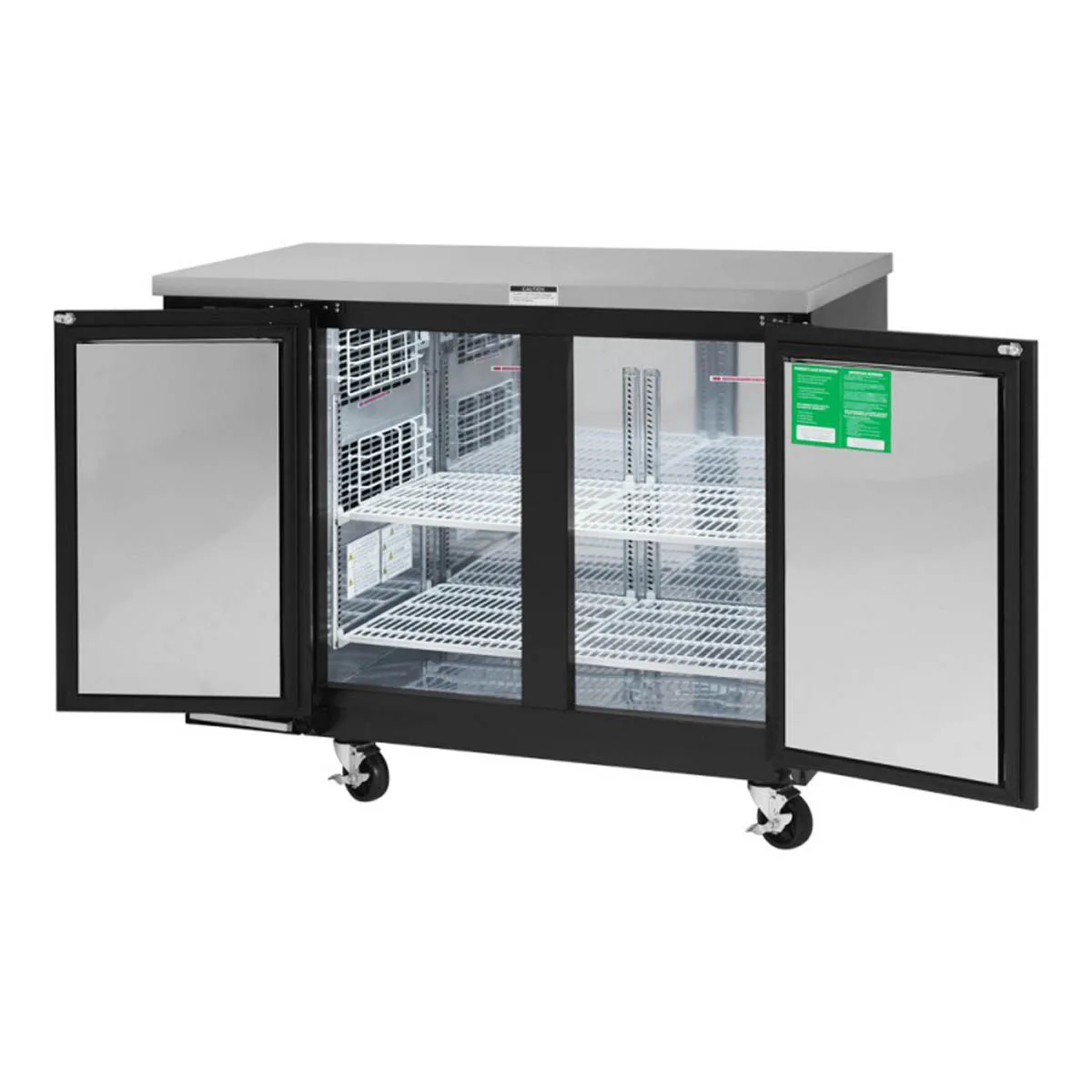 Turbo Air TBB-24-48SBD-N6 49" Two Section Back Bar Cooler with Solid Door, 12.2 cu. ft.