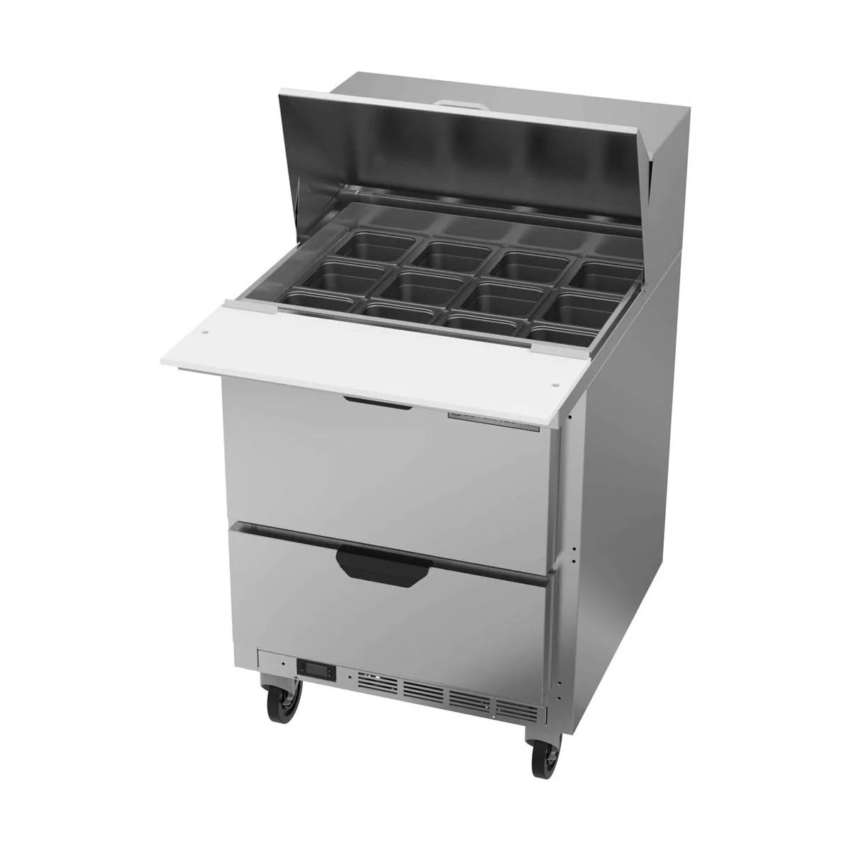Beverage Air SPED27HC-12M-B 27" Mega Top Sandwich / Salad Prep Table w/ 2 Drawers, 12 Pans