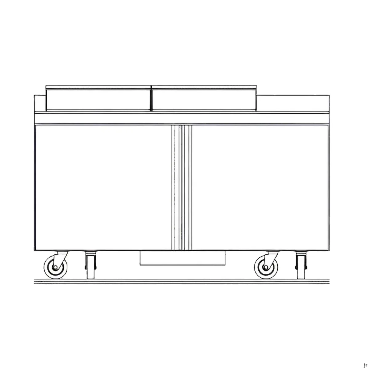 Delfield ST4464NP-12 64" 2-Door Sandwich and Salad Prep Table, 12 Pans, 21.6 cu. ft.