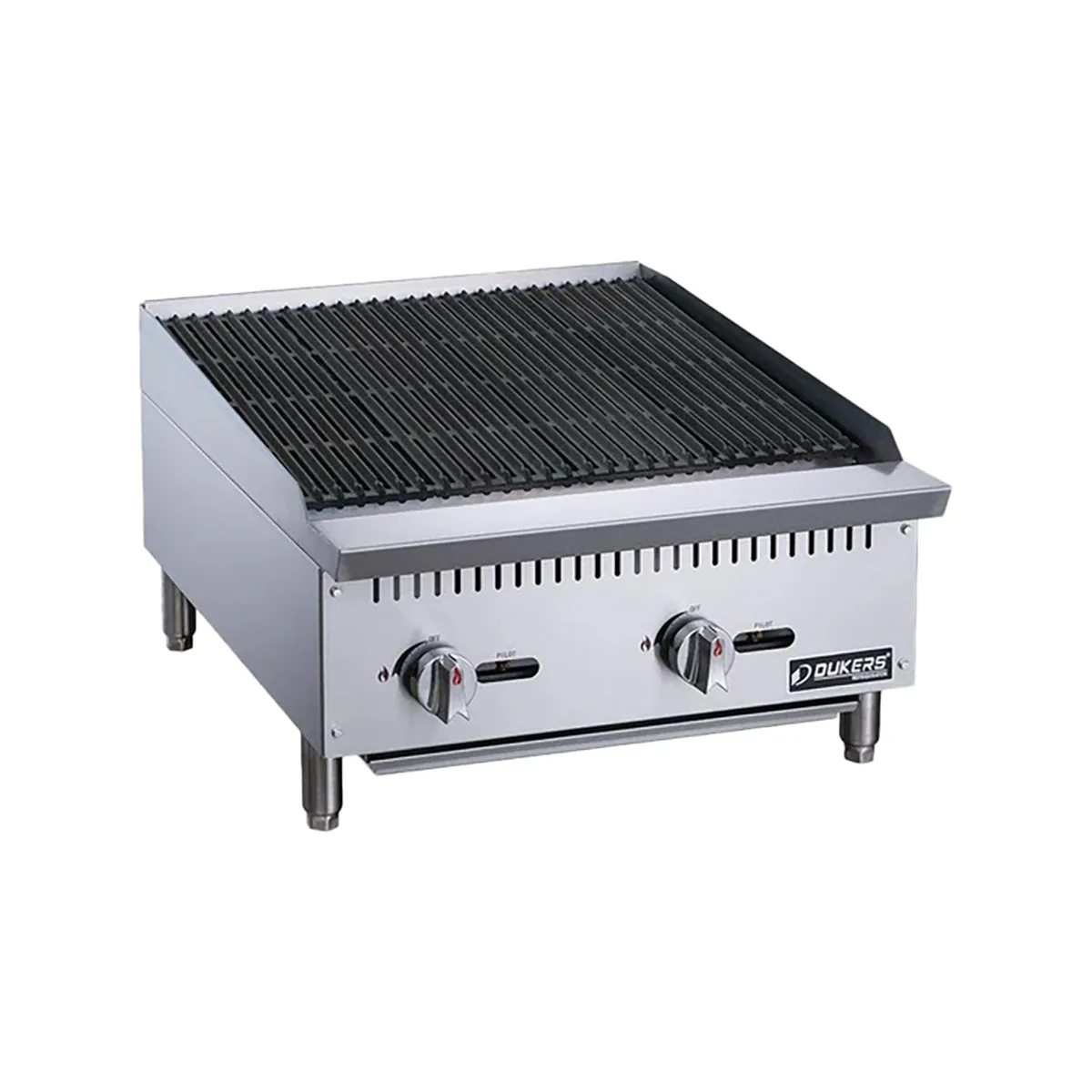 Dukers Appliance Co DCRB24 24" Countertop Gas Radiant/Lava Rock Charbroiler, 70.000 BTU