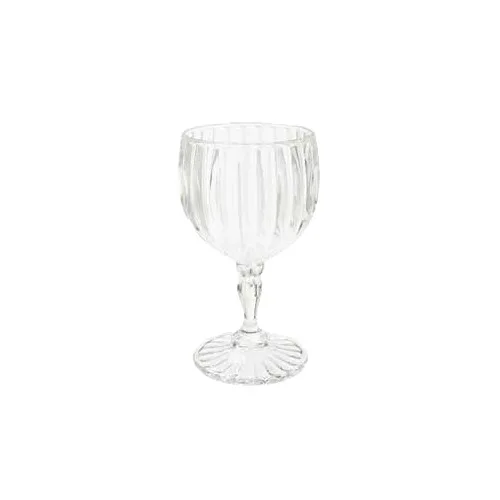 GET SW-1421-1-SAN-CL Fluted Wine Glass, 6 Oz. (8 Oz. Rim Full), 3" Dia. X 5-3/4"H, SAN, Clear, 1 Dozen