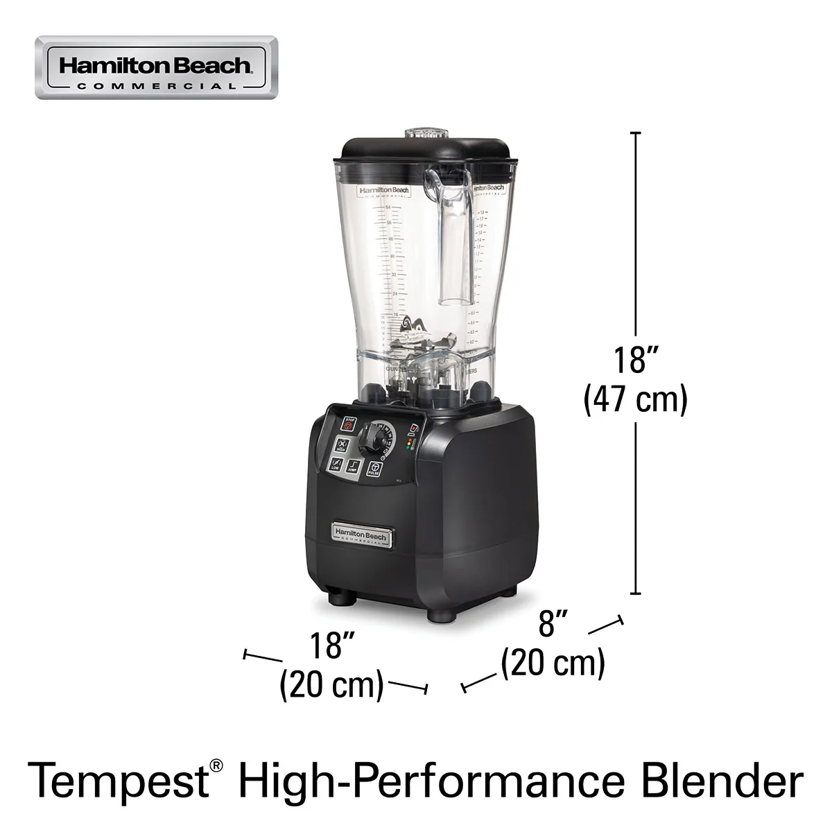 Hamilton Beach HBH650R-CE Tempest Blender, 64 Oz. Capacity, Variable Speed