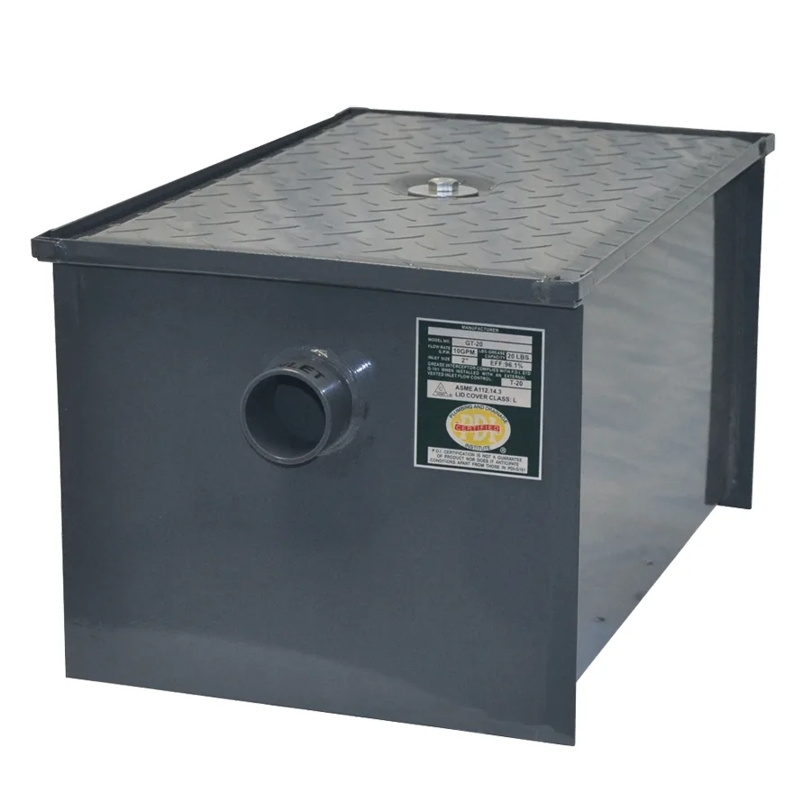 John Boos GT-100 Carbon Steel Grease Interceptor, 3" Inlet/Outlet - 100 lbs Grease Cap. / 50 GPM
