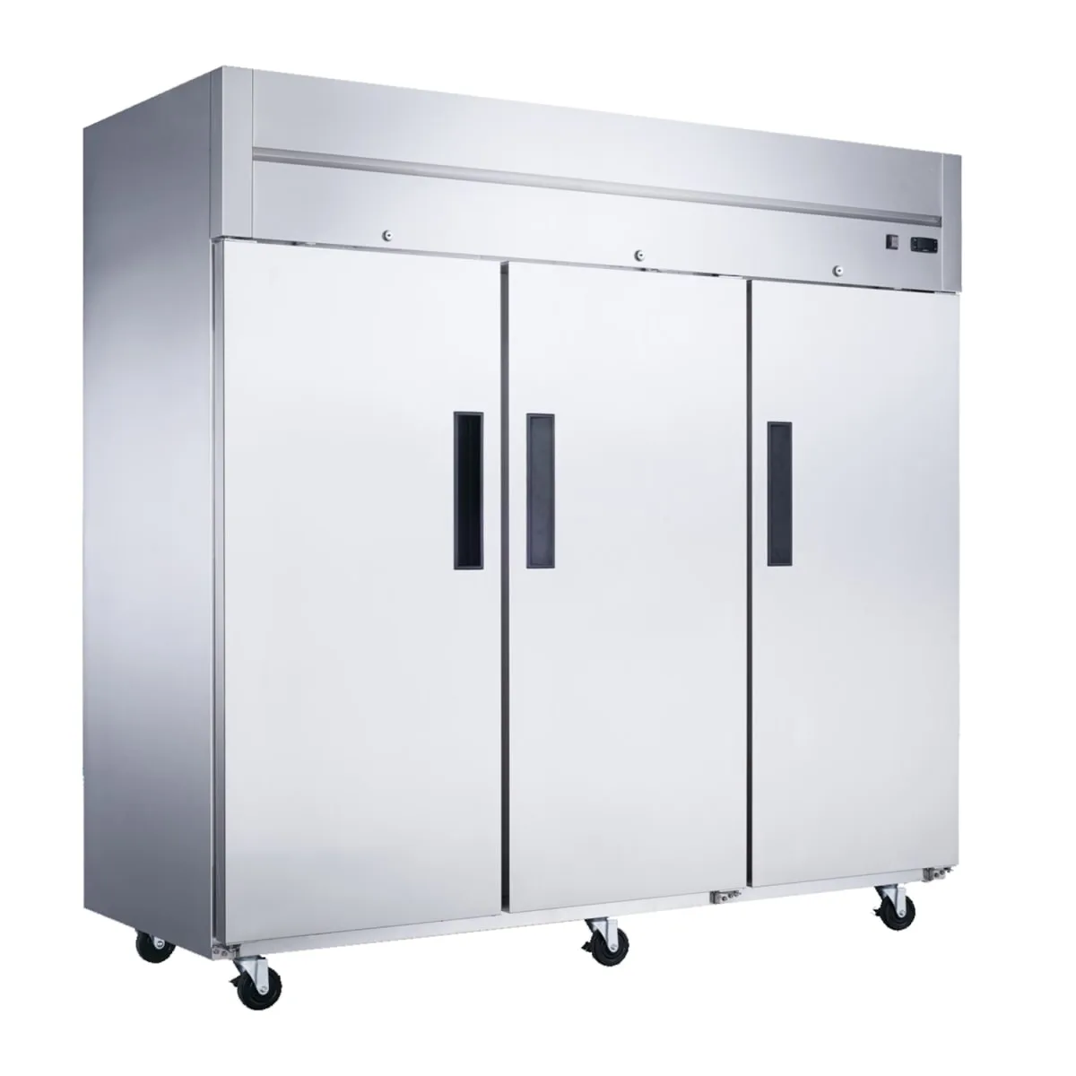 Dukers D83AR 82 5/8" Three Section Reach In Refrigerator, (3) Left/Right Hinge Solid Doors, 115v