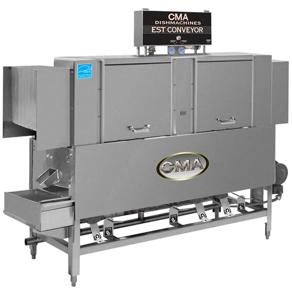 CMA Dishmachines EST-66 66" Conveyor Dishwasher, 249 RPH - 114 Gal/Hr - High/Low Temp(convertible)