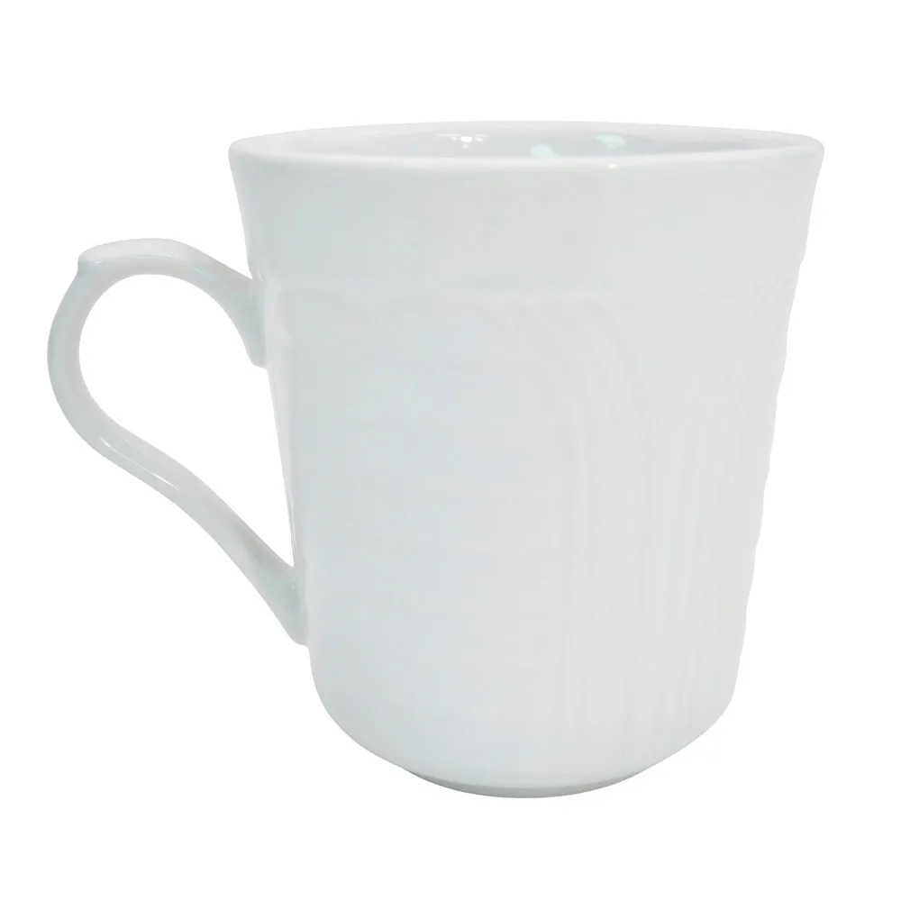 CAC China CRO-17 Corona Mug, 8‑Ounce White Porcelain, 3" Dia x 3½" Tall, Dishwasher Safe - 1 Dozen
