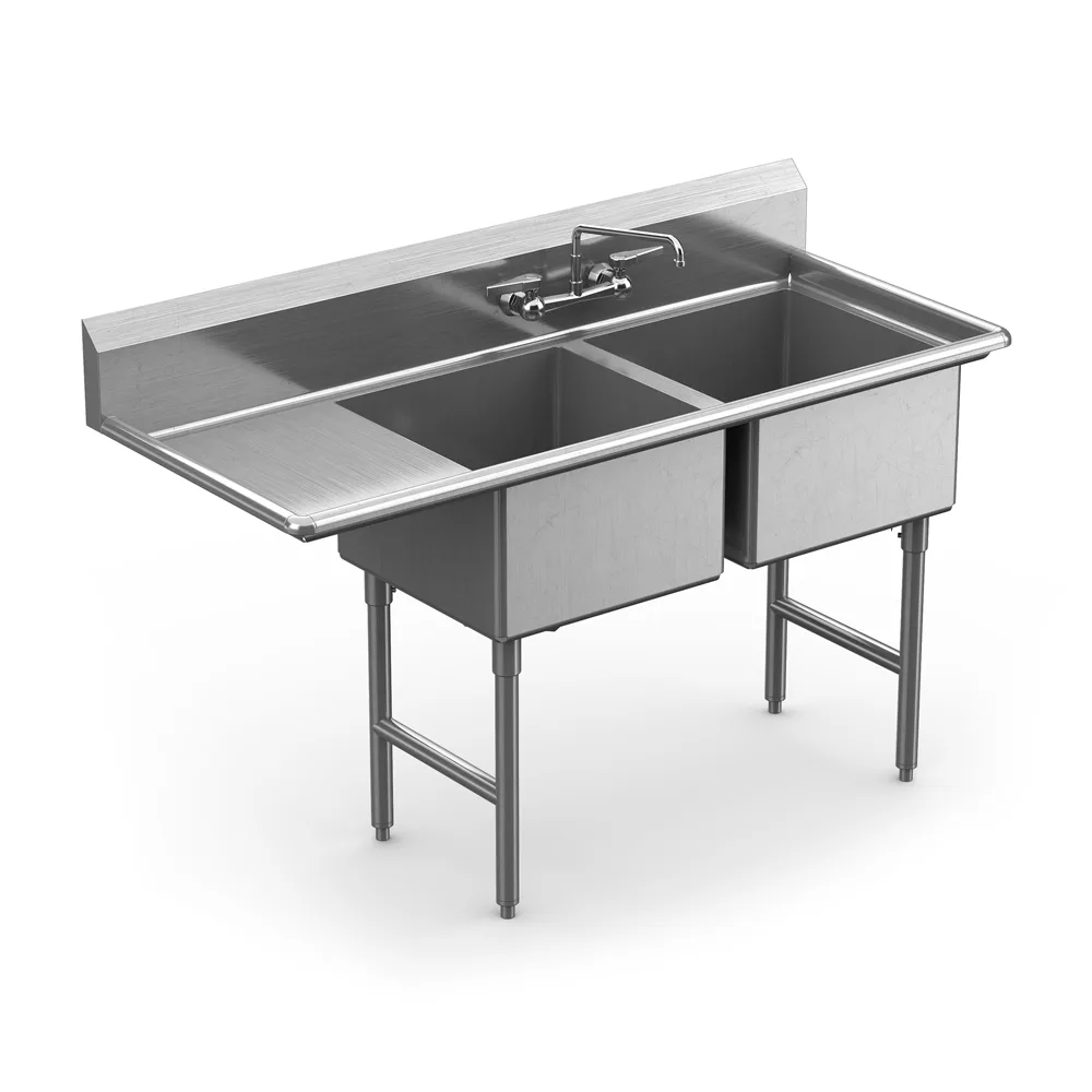 Winholt WS2T2028LD18-14DP-14GA Sink, Two Compartment
