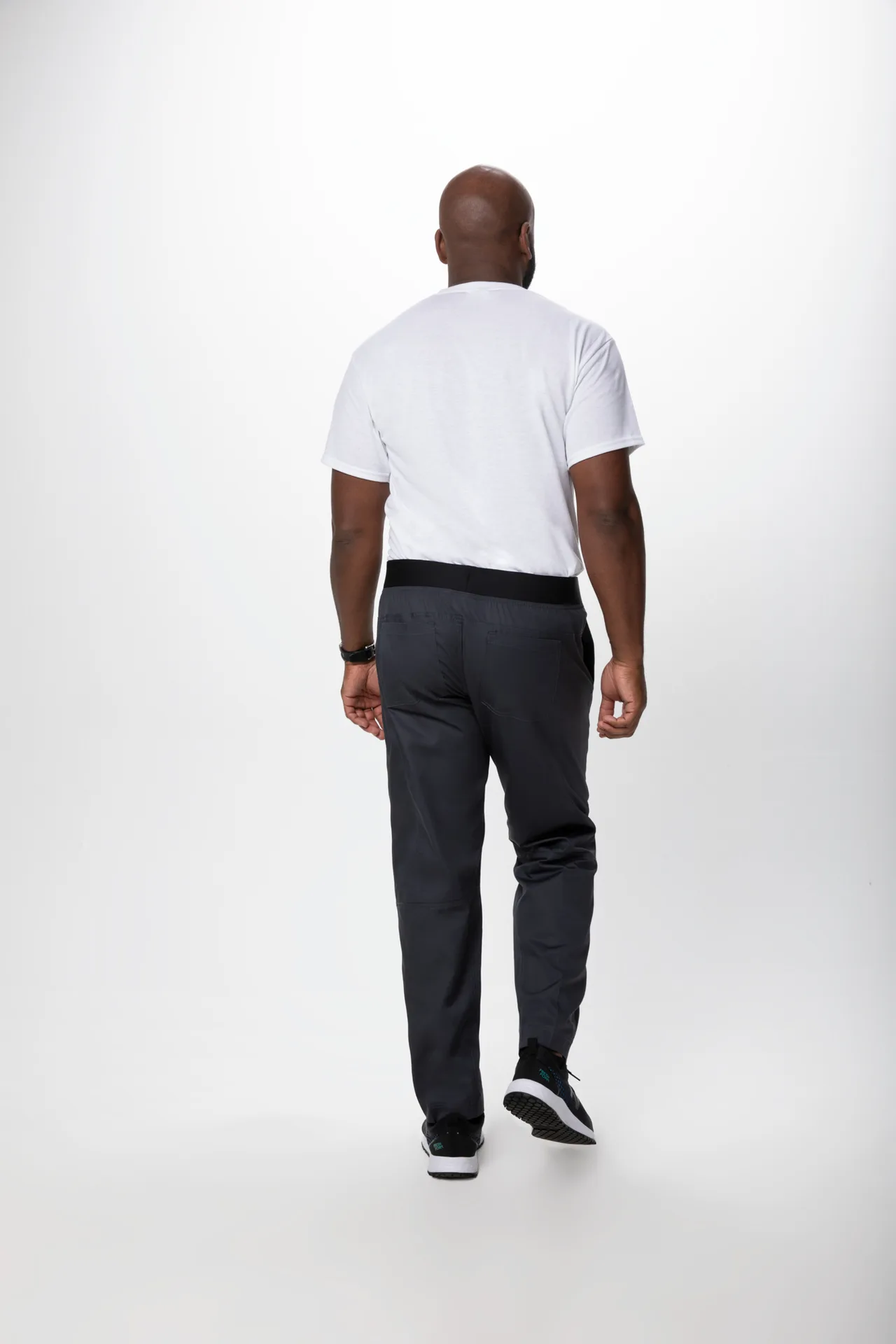 Chef Works PBN01-CHR-2XL Chef Pants, Charcoal 2XL, 65/35 Poly‑Cotton, Waistband, Zipper Fly, Pockets