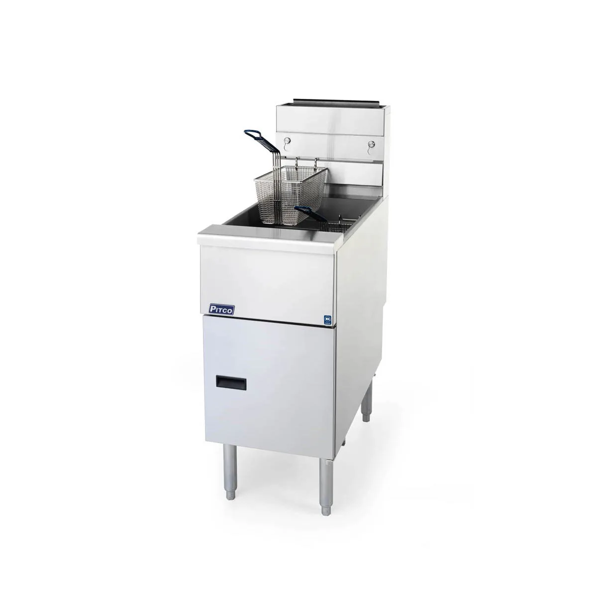 Pitco SG14R-S Full Pot Floor Model Gas Fryer w/ 50 lbs Capacity, Millivolt Control, 122,000 BTU