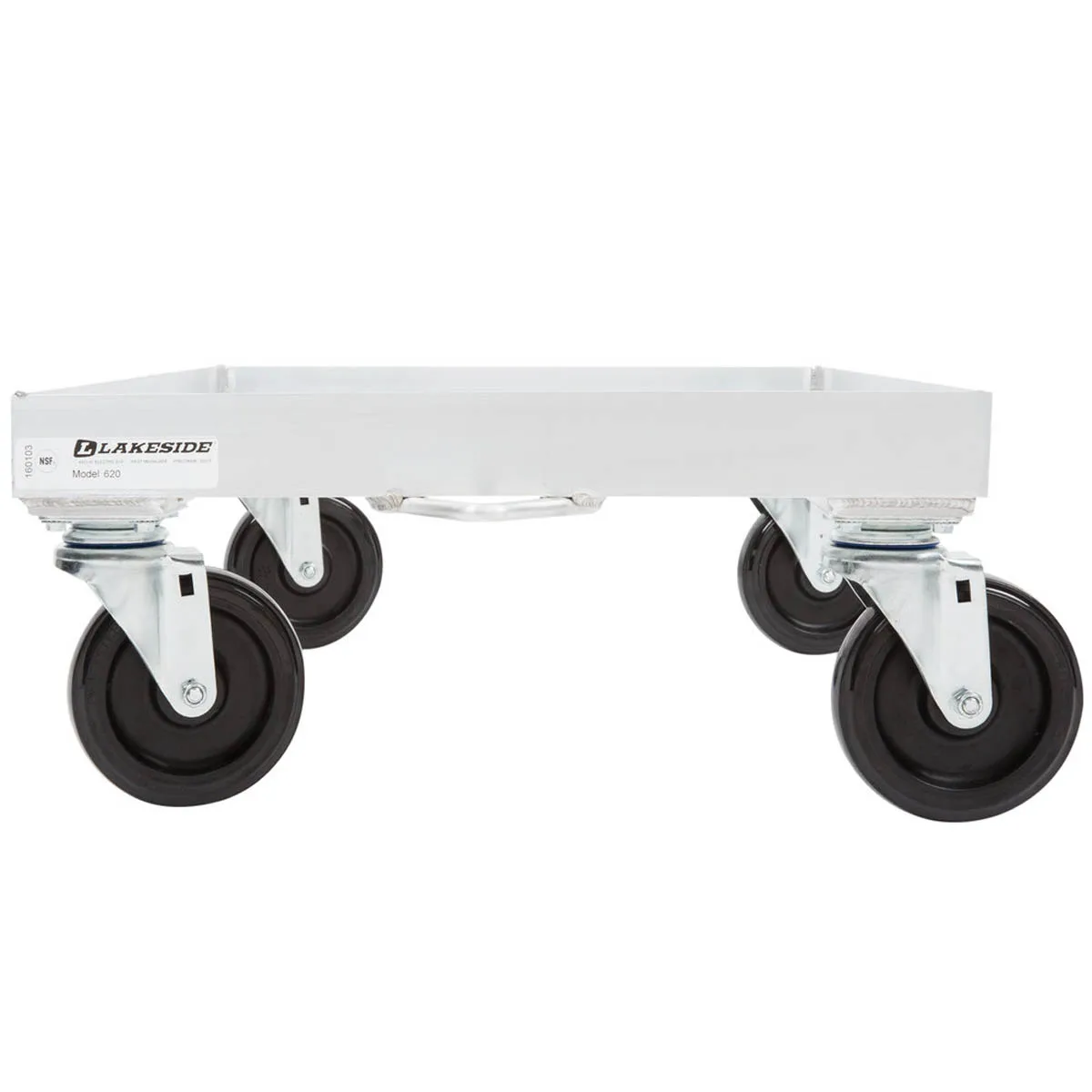Lakeside 620 Aluminum Sheet Pan Dolly, Single Stack, 500 lb, 5" Swivel Casters, NSF