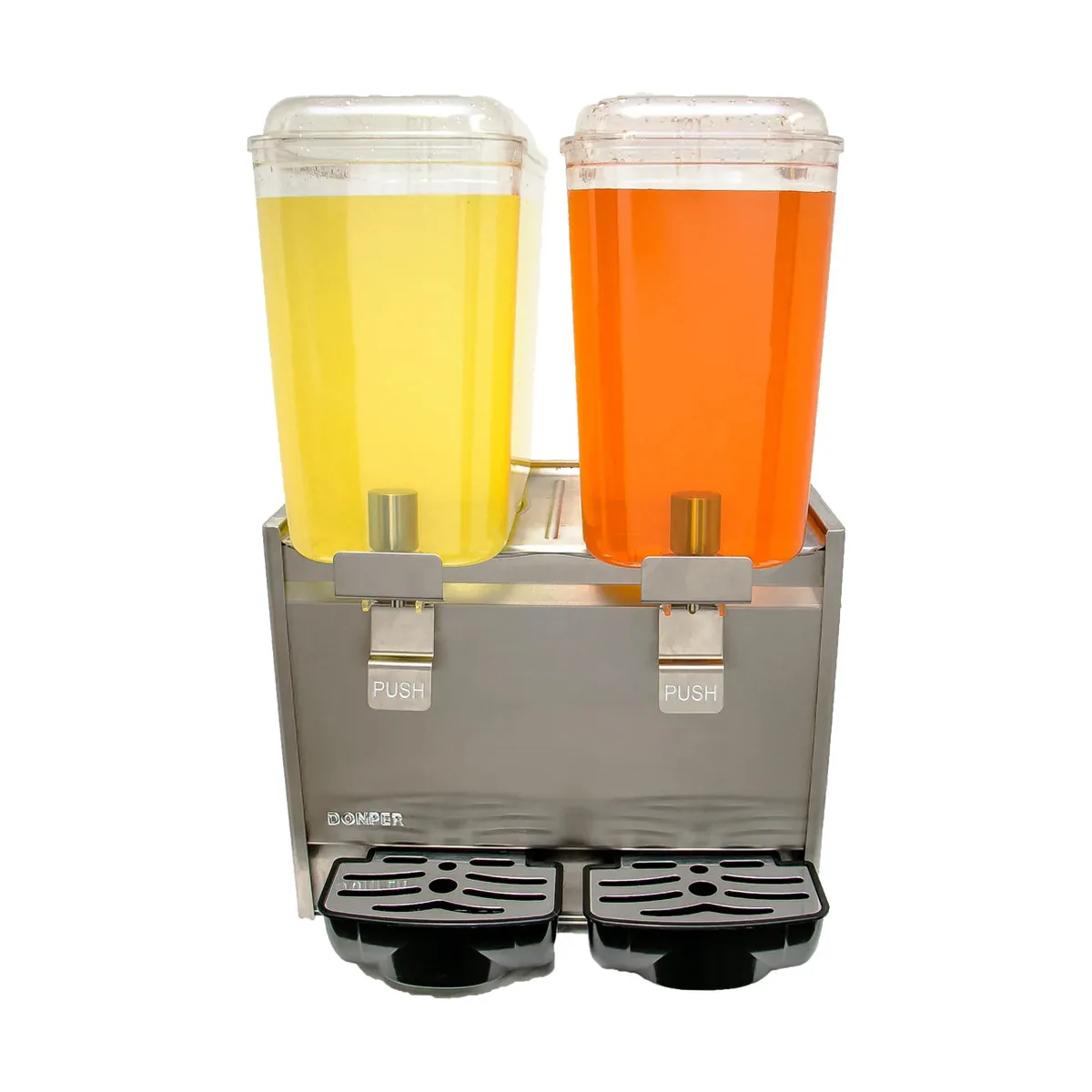 Donper USA D25 Countertop Beverage Dispenser with Double Bowls / Spray Type - 4.75 Gal (each)