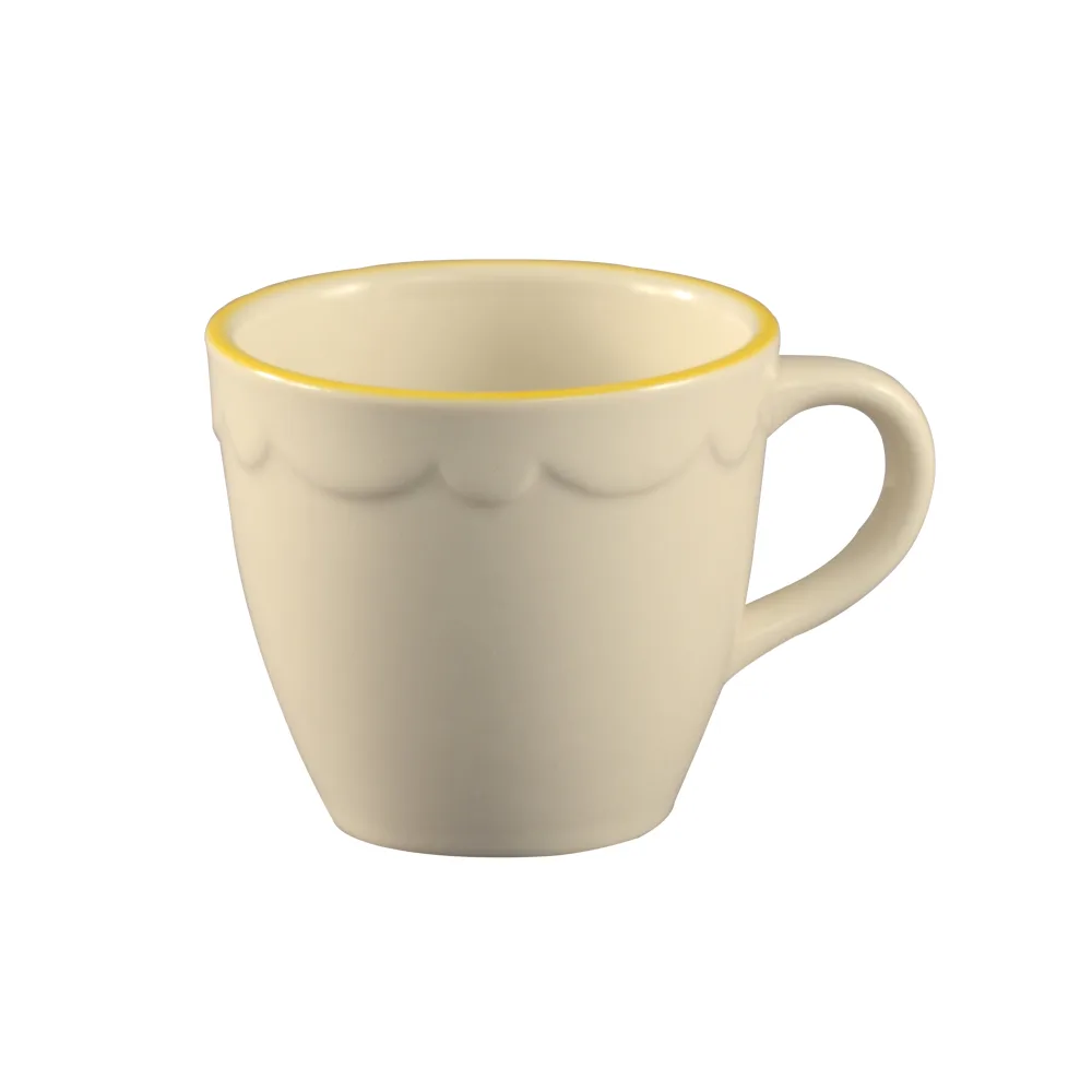 CAC China SC-35G Demitasse Cup 3.5 oz (2.5" Dia x 2.25" H) Gold Band White Stoneware - 1 Dozen