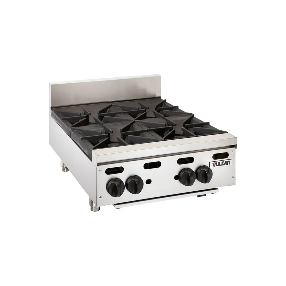 Vulcan VHP424 24" Countertop Gas Hotplate with (4) Burners, Infinite Controls, 120.000 BTU