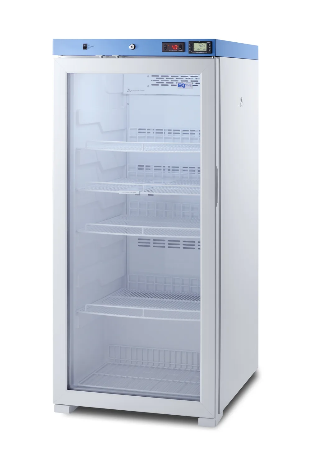 Summit ACR1012GNSF456 Fridge, 24" Wide, 9.88 Cu.Ft., Glass Door, 115V, R600a, +2‑8°C, LED, Shelves