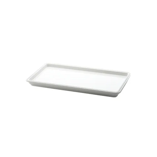 GET M1581-NW Elite Global Solutions Tray, 15"L x 8"W x 1"H, Rectangular, White, Melamine, Beaded Edge