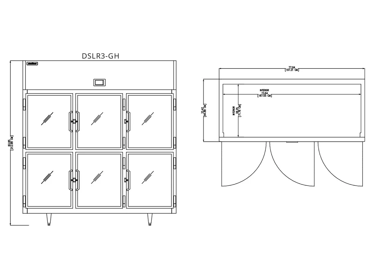 Delfield DSLR3-GH 6 Half Glass Door Reach-In Refrigerator, Top Mounted, 68.34 cu. ft.