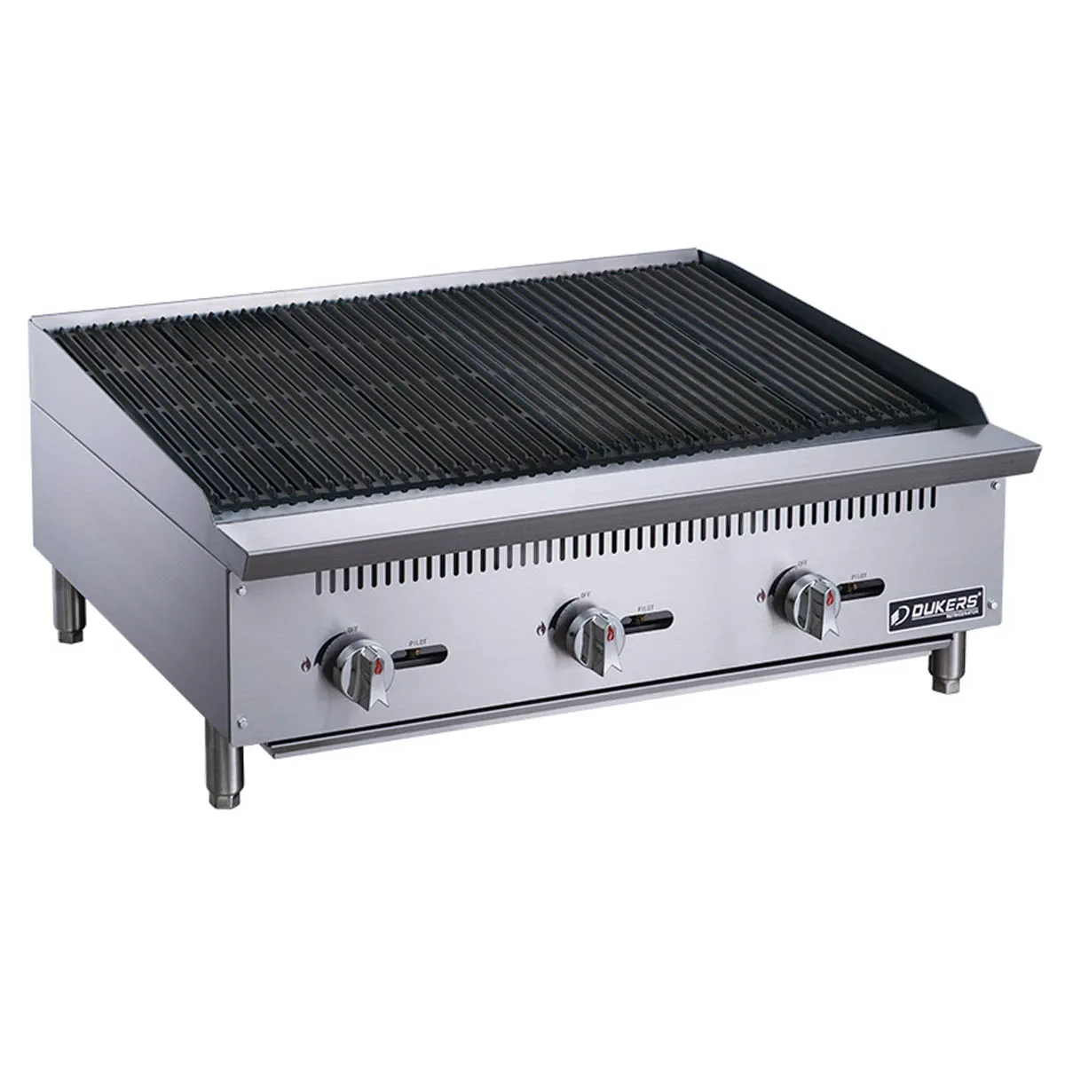 Dukers Appliance Co DCCB36 36" Countertop Gas Radiant Charbroiler, (3) Burners, 105.000 BTU