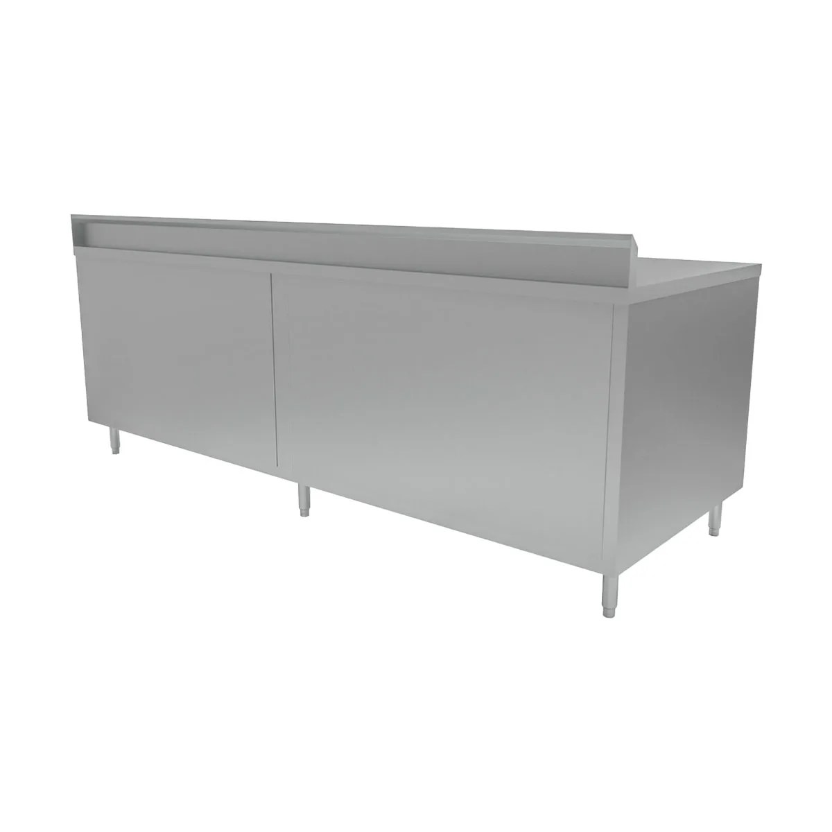 BK Resources CSTR5-3684S Cabinet Base with Sliding Doors Chef Table, 84"W x 36"D / Backsplash