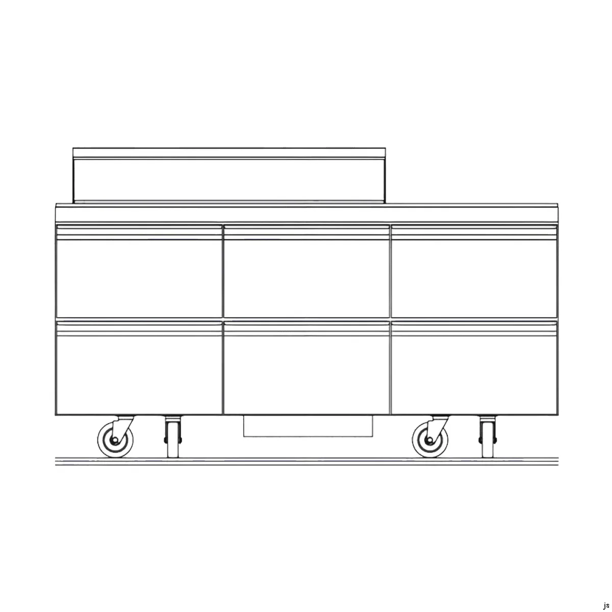 Delfield D4472NP-18M 72" 3-Section Mega Top Sandwich and Salad Prep Table, 18 Pans, 6 Drawers