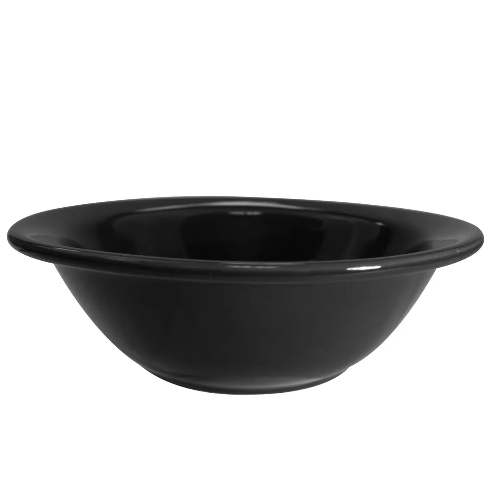 CAC China LV-10-BLK Vegas Grapefruit Bowl, 13 oz, 6-5/8" dia. 2" H, Round Ceramic Black - Dozen