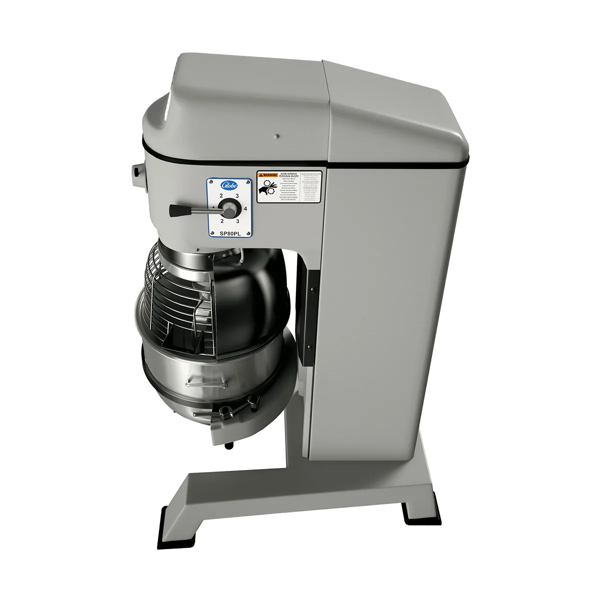 Globe SP80PL 80 qt Planetary Pizza Floor Mixer with Timer, 3 HP, 4-Speed, #12 Hub