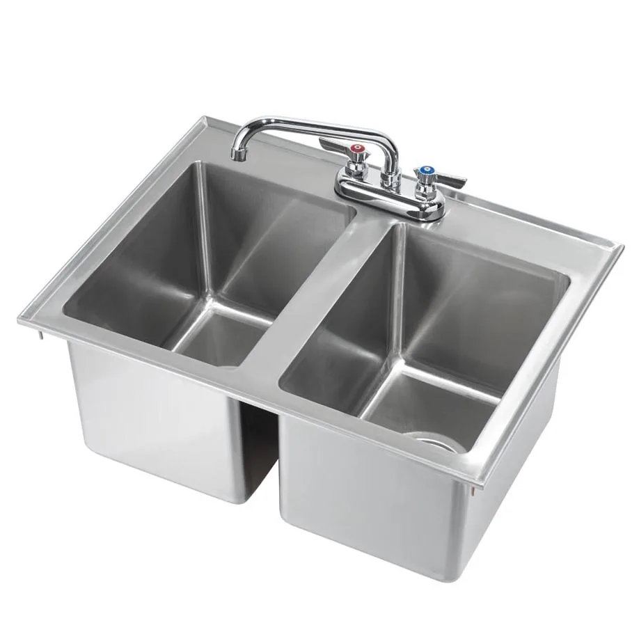 Krowne HS-2619 Hand Sink, Two-Compartment, Drop-In, 26"W X 18"D X 10"H Oa