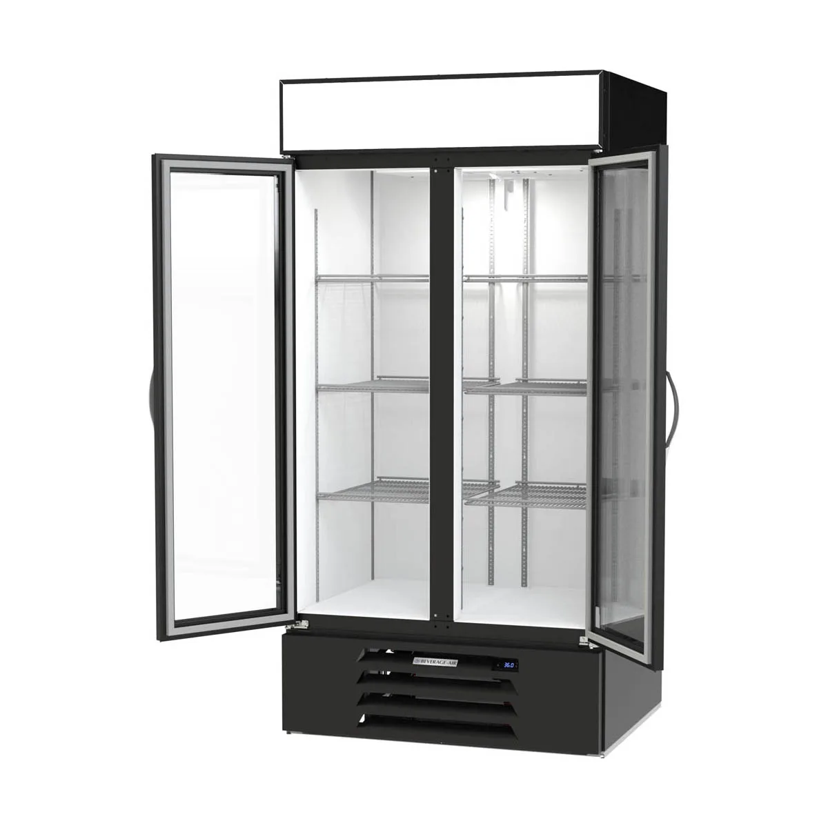 Beverage Air MMR35HC-1-B 39" Two Glass Door Merchandiser Refrigerator in Black, 36.87 cu. ft.