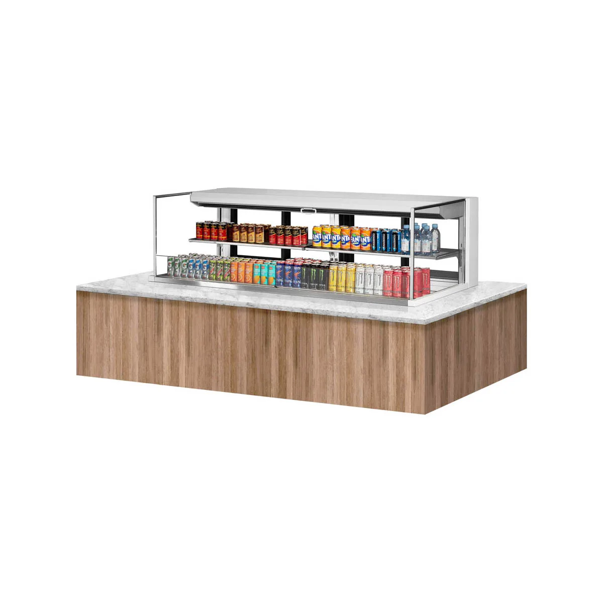 Turbo Air TOM-72L-UFD-W(B)-2SI-N 72" Drop In Open Refrigerated Deli Display Case