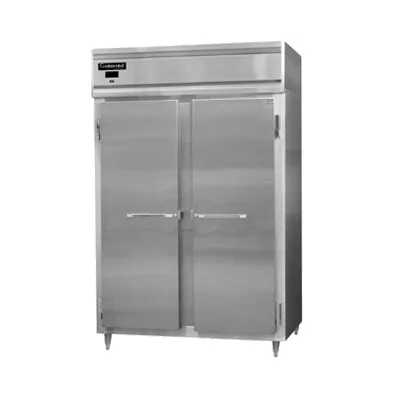 Continental Refrigerator D2RENSAHD 57" 2-Section Reach-In Refrigerator w/ 4 Half Solid Doors, Stainless Steel Exterior, 52 cu. ft.