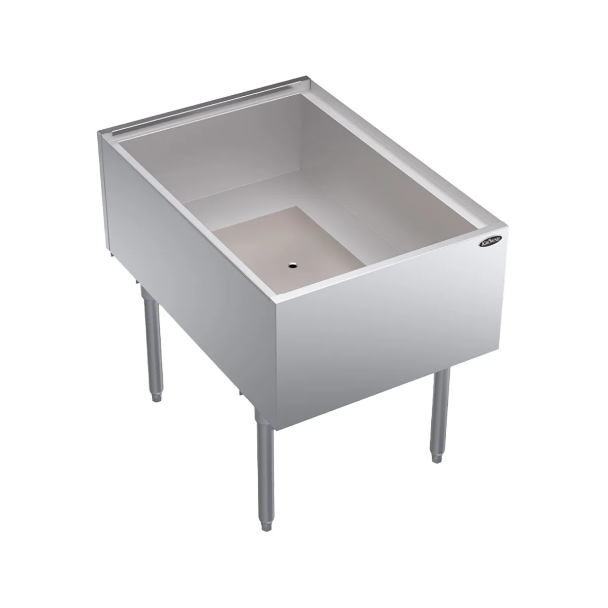 Krowne KRPT-2436 24" Pass-Thru Underbar Ice Bin/Cocktail Station w/ 175 lbs. Ice Capacity