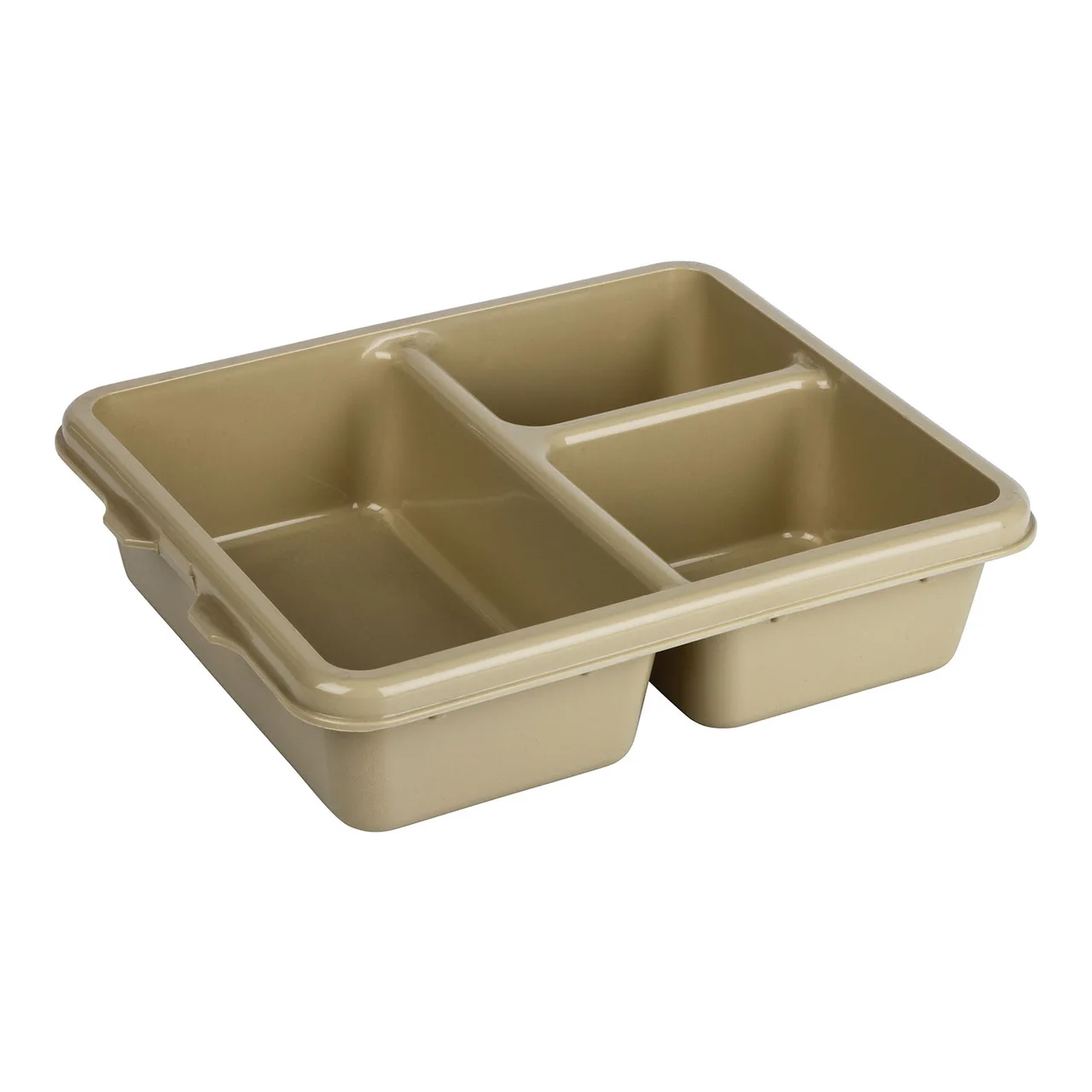 Cambro 9113CP161 3‑Compartment Tray, Tan Co‑Polymer, 8‑7/8" x 10‑11/16" x 2‑5/8", Dishwasher Safe