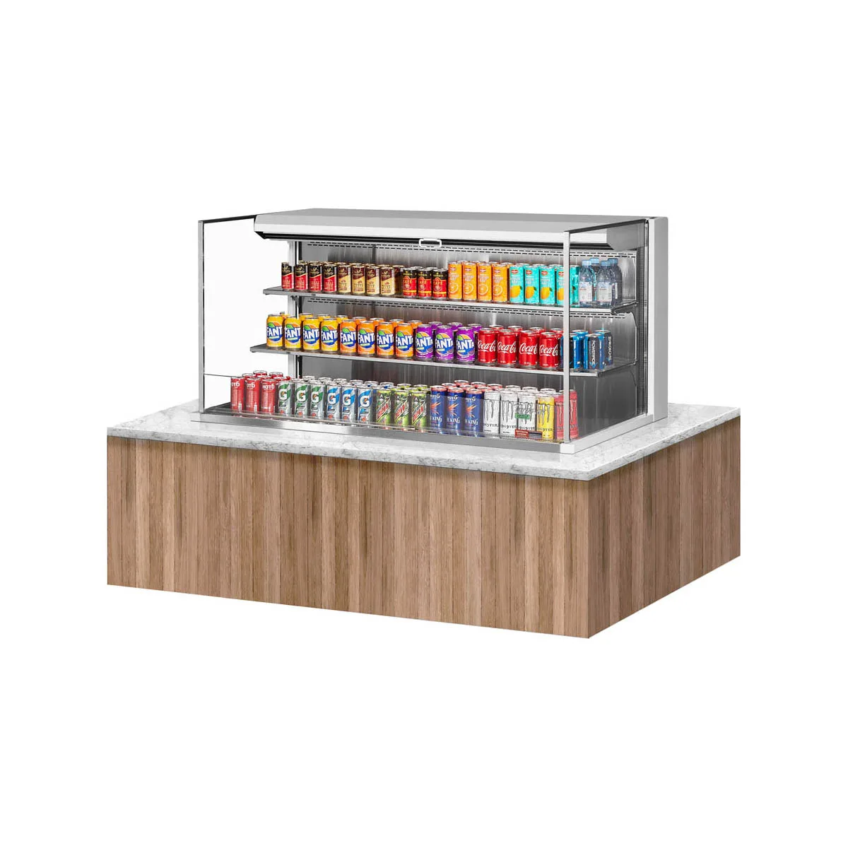 Turbo Air TOM-60L-UF-W(B)-3SI-N 60" Drop In Open Refrigerated Deli Display Case