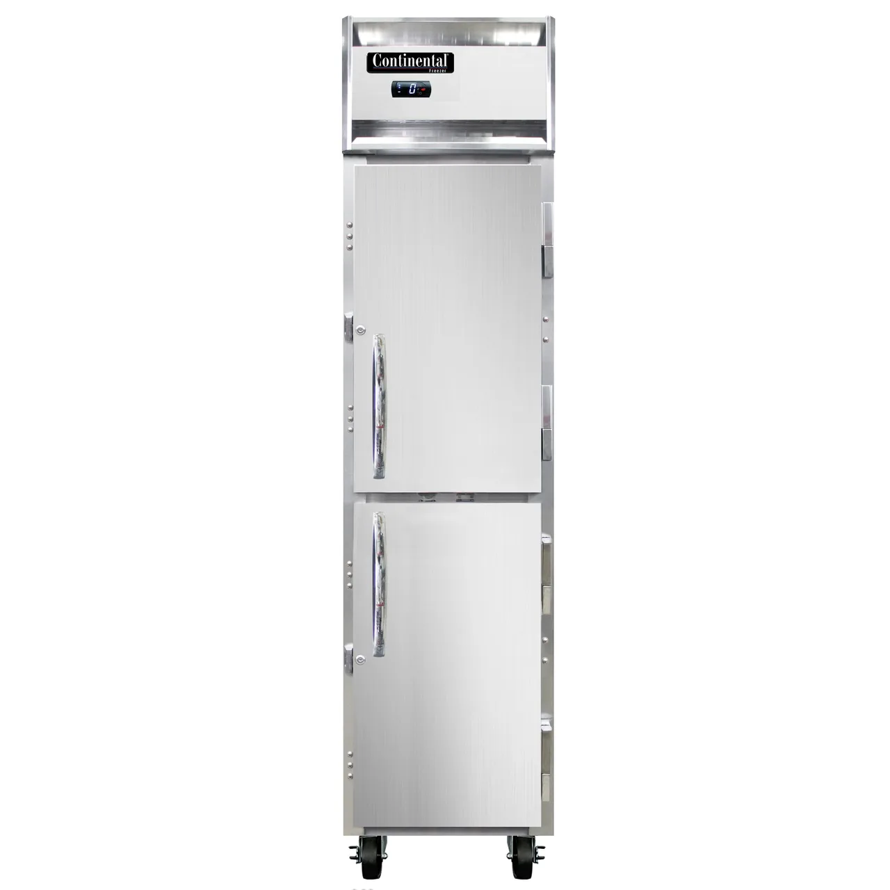 Continental Refrigerator 1FSENHD 17-3/4" 1-Section Reach-In Freezer, 2 Half Solid Doors, Top Mounted, 15 cu. ft., Stainless Steel Front