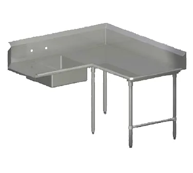 John Boos SDT4-K6084SBK-R Soiled "L" Shaped Dishtable w/ Right Table, Corner Design, 10" Backsplash