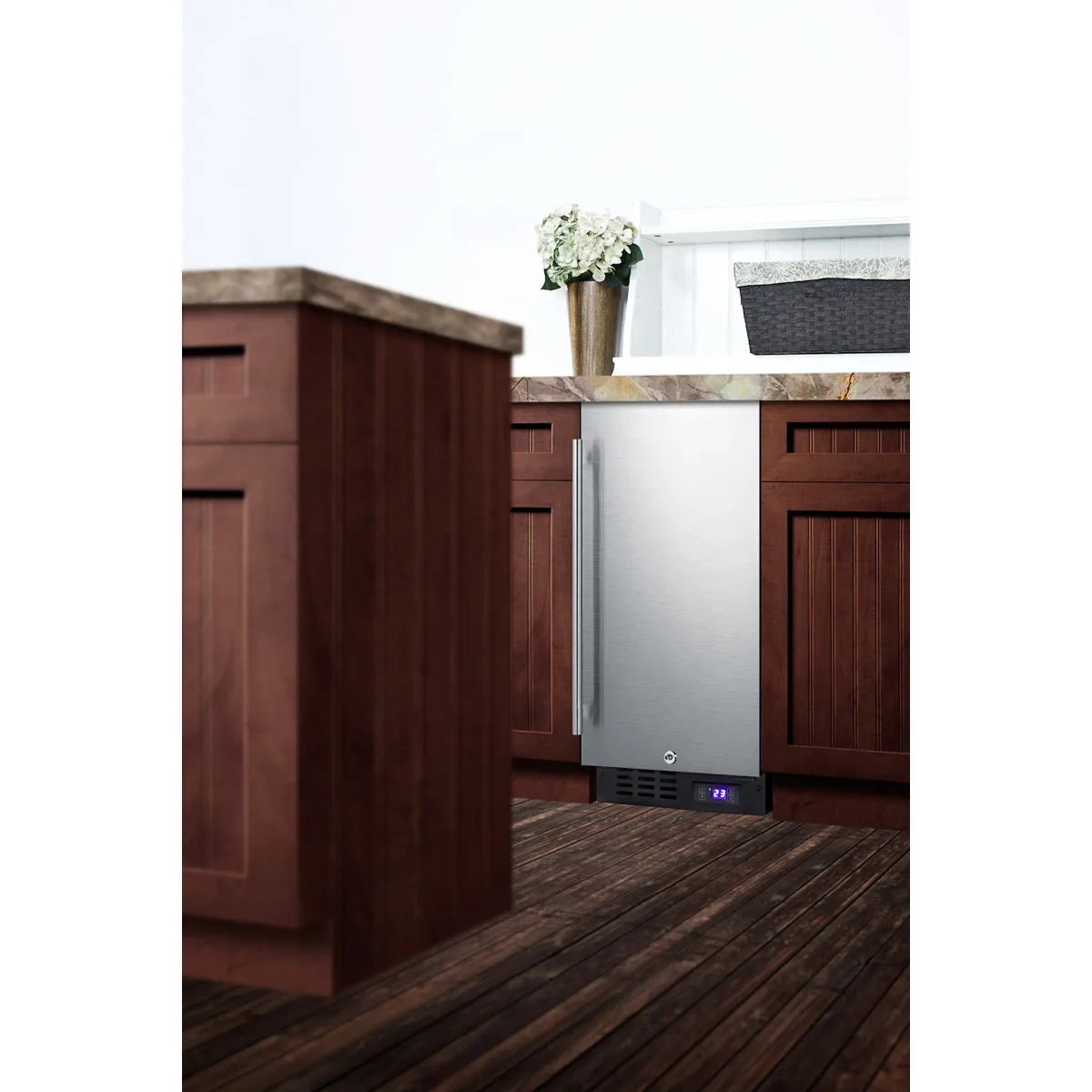 Summit SCFF1533BSS 23" Undercounter Freezer in Black, w/ Stainless Steel Door, 2.4 cu. ft.
