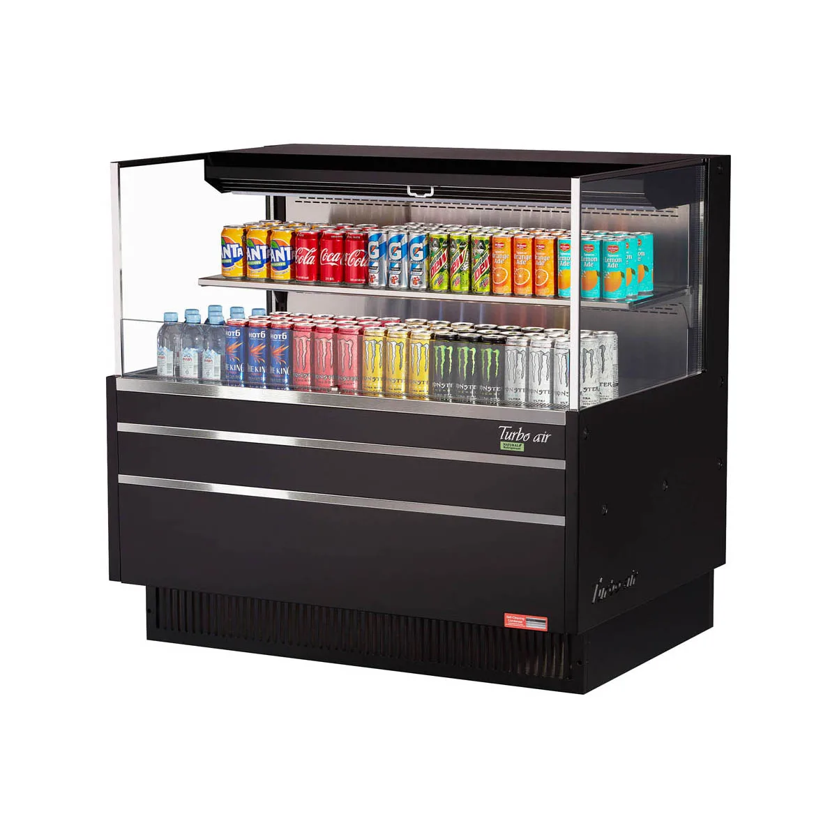 Turbo Air TOM-48L-UF-W(B)-2S-N 46" Horizontal Open Air Merchandiser, Specify Exterior, Self-Contained