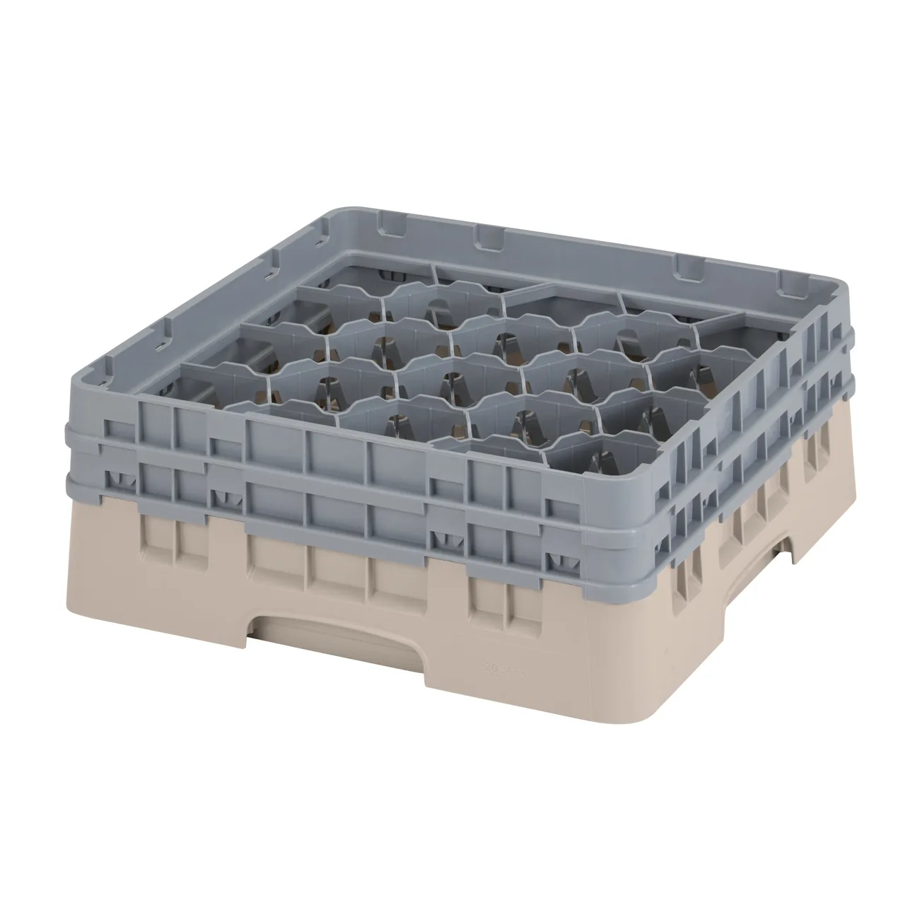 Cambro 20S434184 Camrack Glass Rack, Full Size, 19-3/4 x 19-3/4, 20 Compartments, Beige, HACCP Compliant