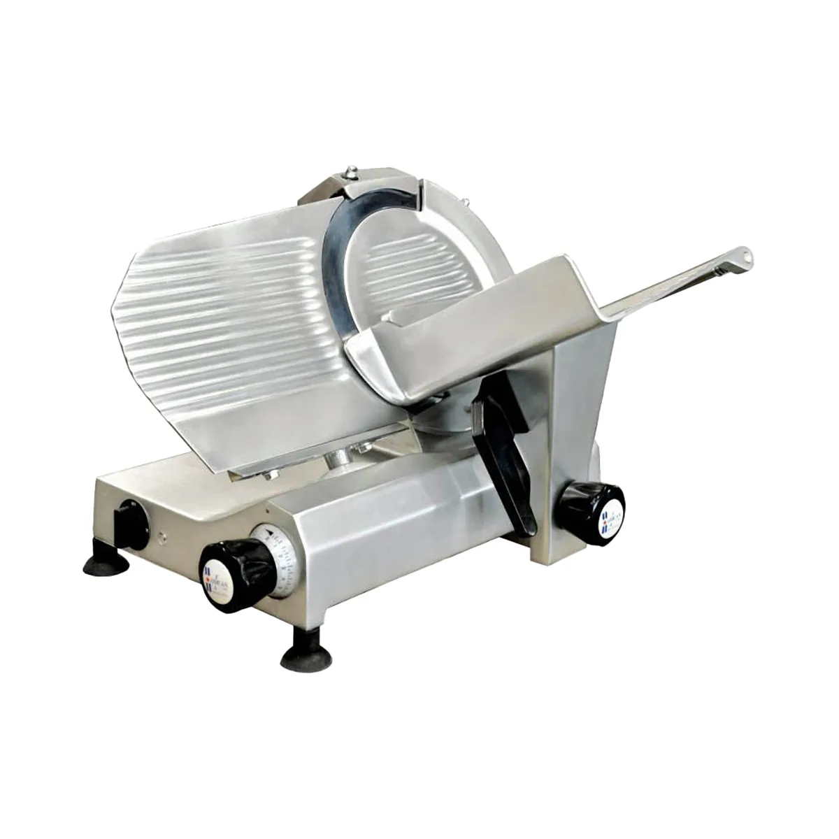 Omcan USA 13625 Meat Slicer – 11” Carbon Steel Blade, Belt-Driven Gravity Feed, Aluminum, .35 HP, 110V, NEMA 5-15P