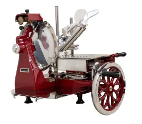 Omcan USA 26073 Trento Volano Meat Slicer, 12" Blade, Manual Feed, Aluminum Body with Steel Parts, Variable Thickness Adjustment, Made in Italy