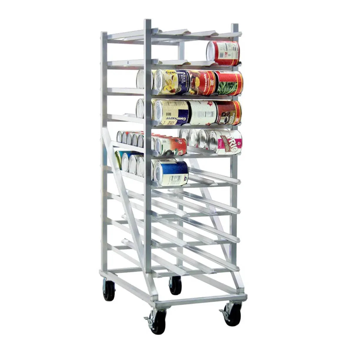 New Age 1256CK Aluminum Mobile Can Rack with 216 #10 or 297 #5 Cans Capacity  