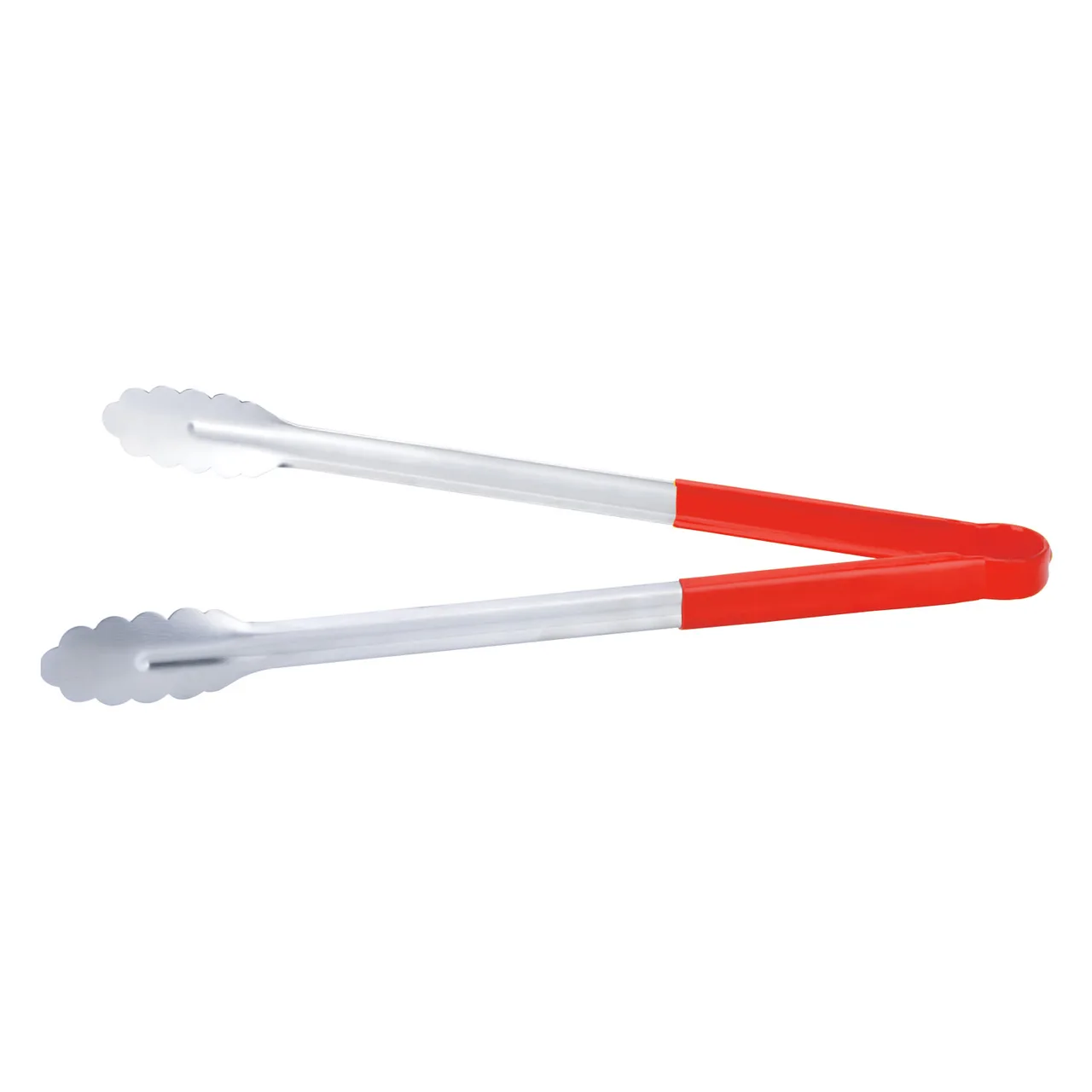 CAC China STCH-16RD Utility Tongs, 16" Heavy-Duty Stainless Steel with Red Handle