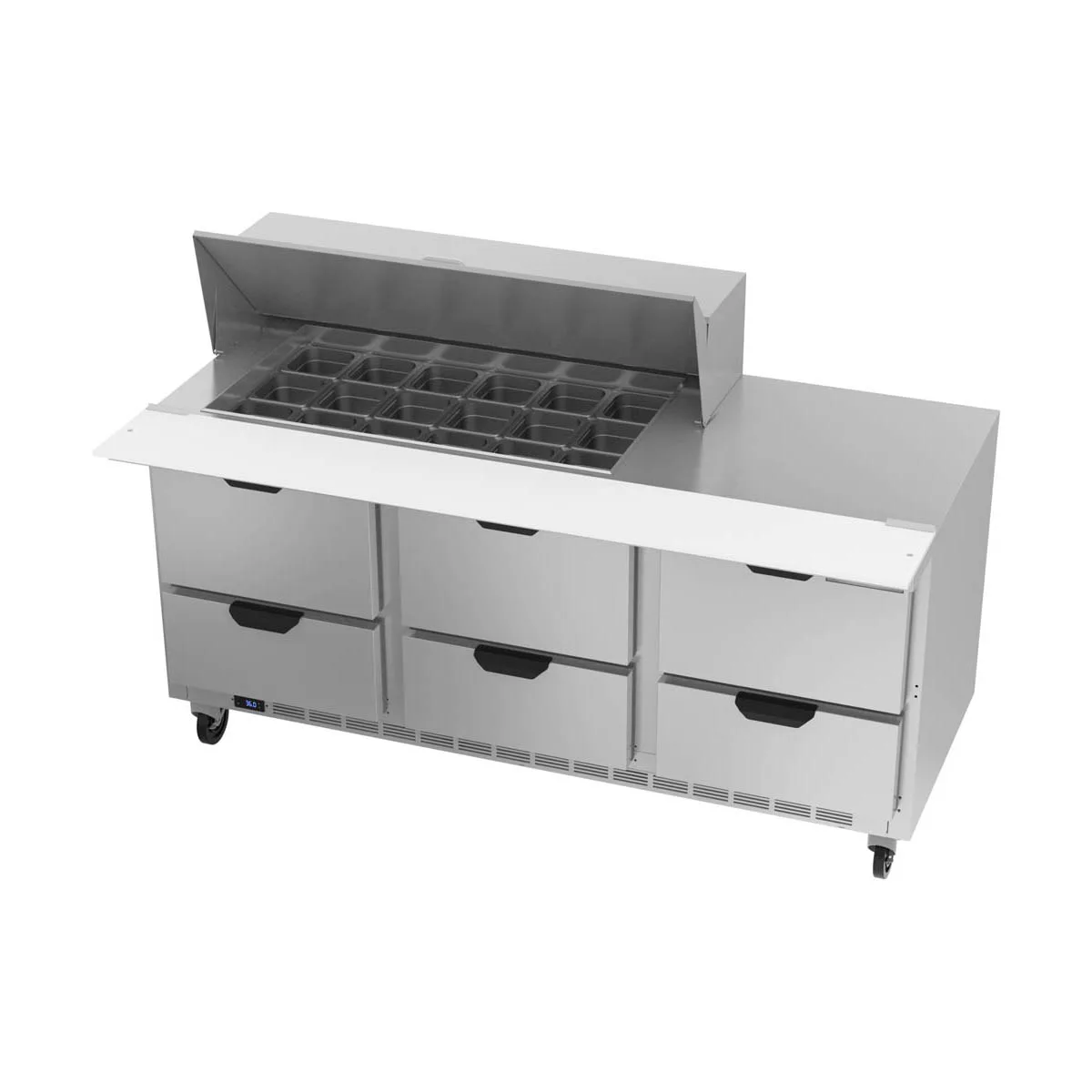 Beverage Air SPED72HC-18M-6 72" Mega Top Sandwich/Salad Prep Table w/ 6 Drawers, 18 Pans