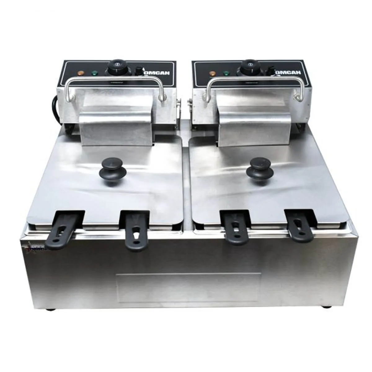 Omcan USA 34868 Split Pot Countertop Electric Fryer w/ 4 Baskets, 12-Liter Capacity, 110V