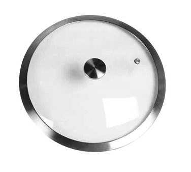Spring USA 356-21/24M Motif Cover - 8"-10" Round Domed Glass Lid with Stainless Steel Rim for Gratin