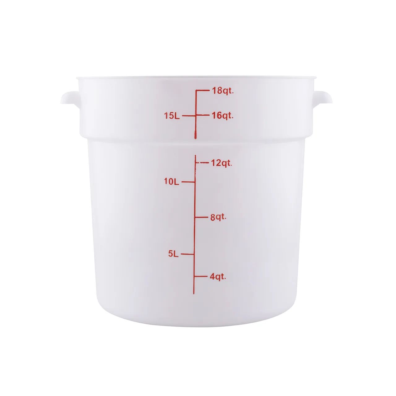 CAC China FS3P-18W Food Storage Container, 18 qt, Round, Stackable, Polypropylene, White, BPA Free