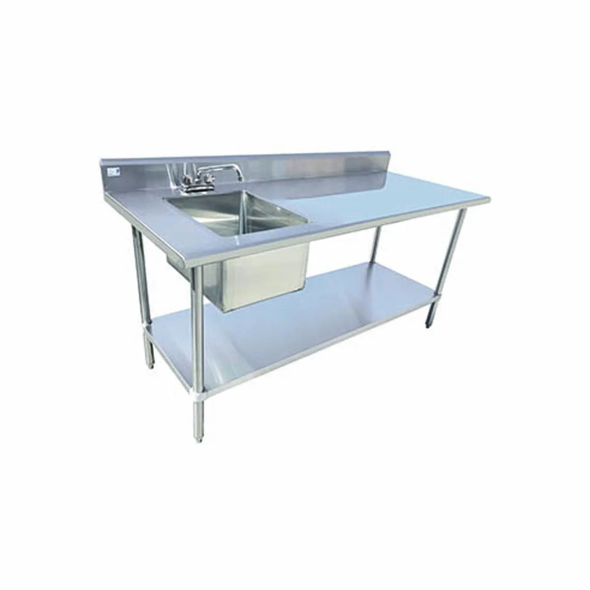 Serv-Ware TSF-3060-L 60" Work Table with Prep Sink(s) / Bowl on Left - 16 Gauge