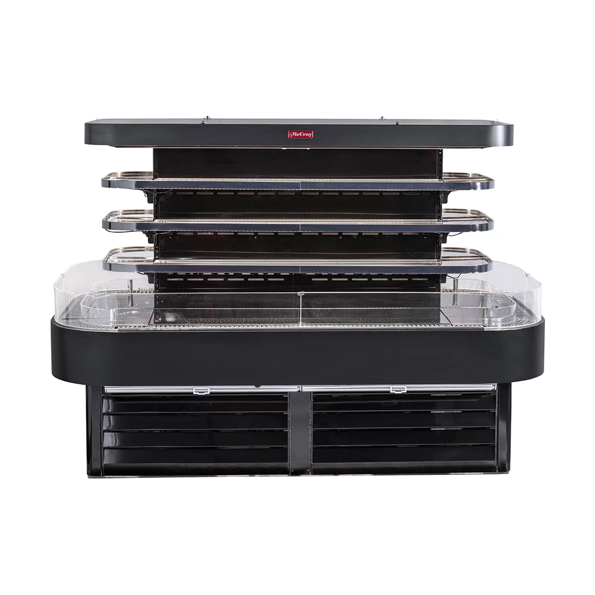 Howard-McCray SC-OD42I-7-B-LED 84'' Island Open Air Merchandiser in Black, Self-Contained